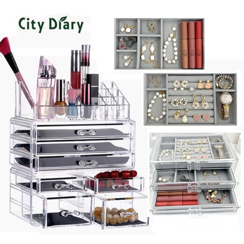 Acrylic thicken Makeup organizer cosmetics box handmade jewellery tray storage box lipstick organizer