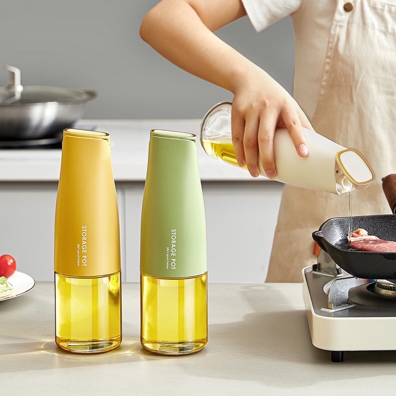 500ml Nordic design glass oil pot kitchen household automatic opening oil tank soy sauce seasoning bottle oil bottle