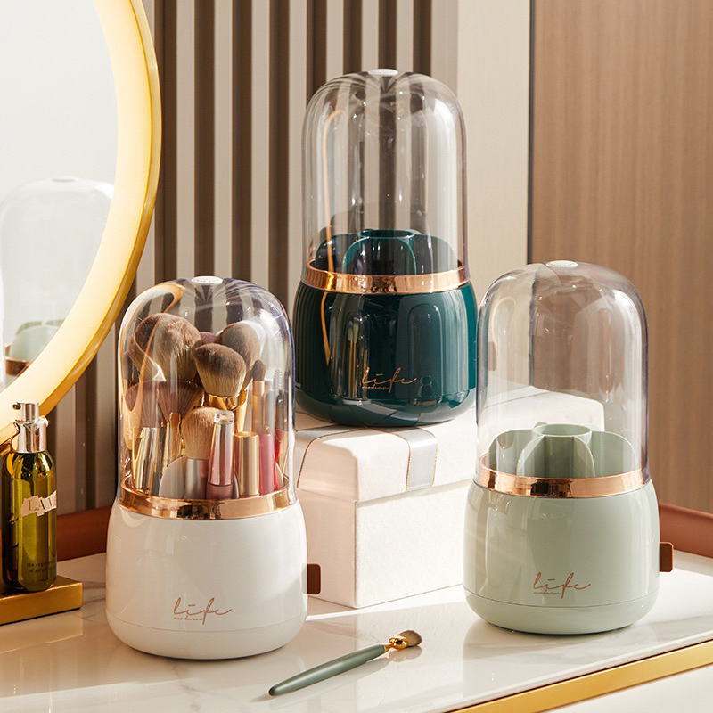 Nordic style makeup brush organizer 360 degree rotation brush holder